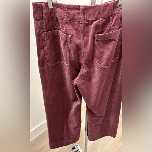 Anthropologie Maeve Colette Pink Purple Velvet Cropped Pants SZ 31 - Picture 5 of 13